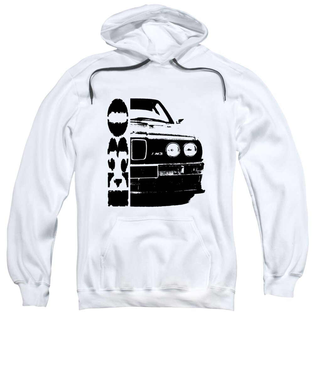 BMW M3 E30 Line Art Hoodie, Premium BMW Silhouette Sweatshirt, Bmw