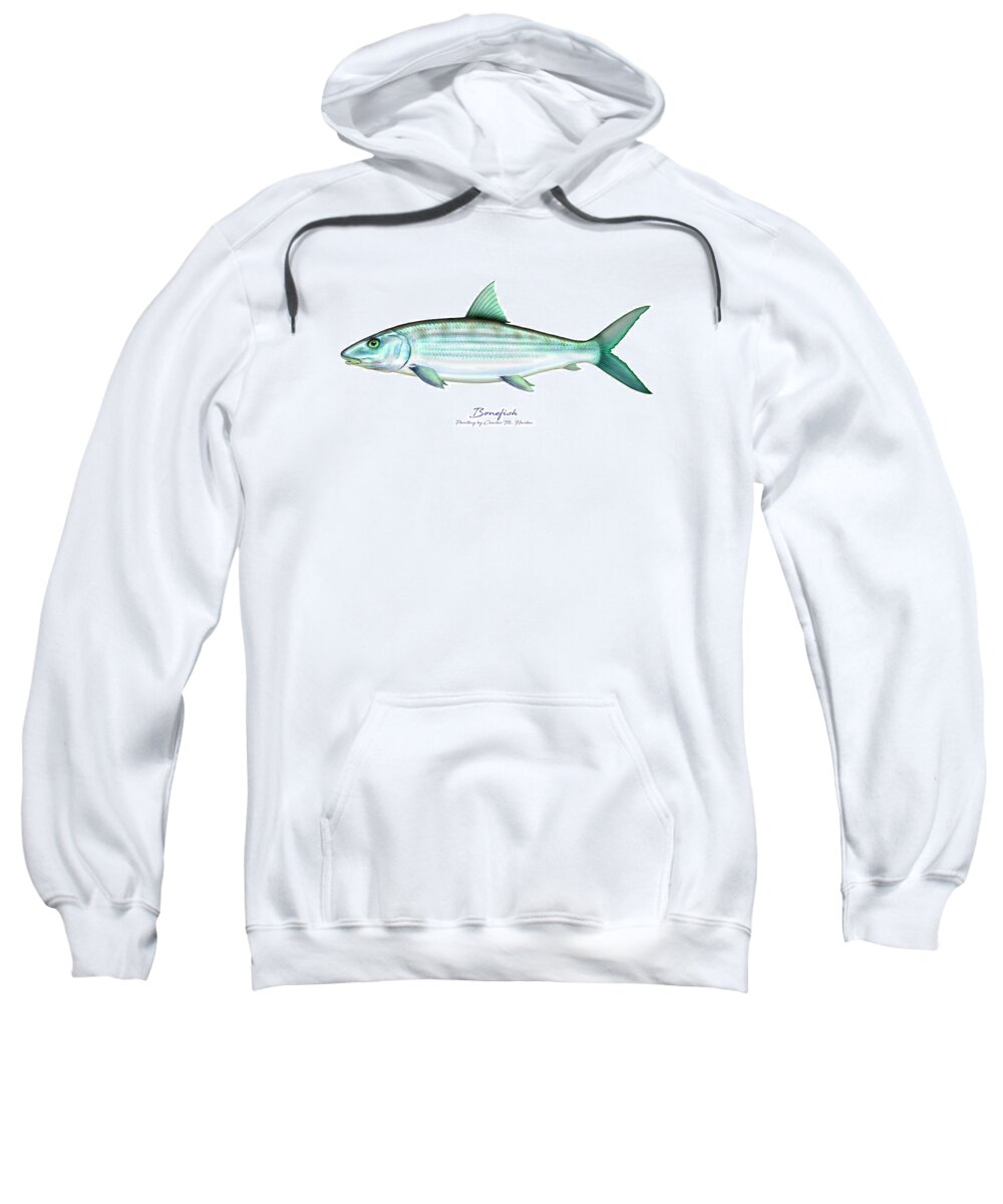 Charles Harden Sweatshirt featuring the painting Bonefish by Charles Harden