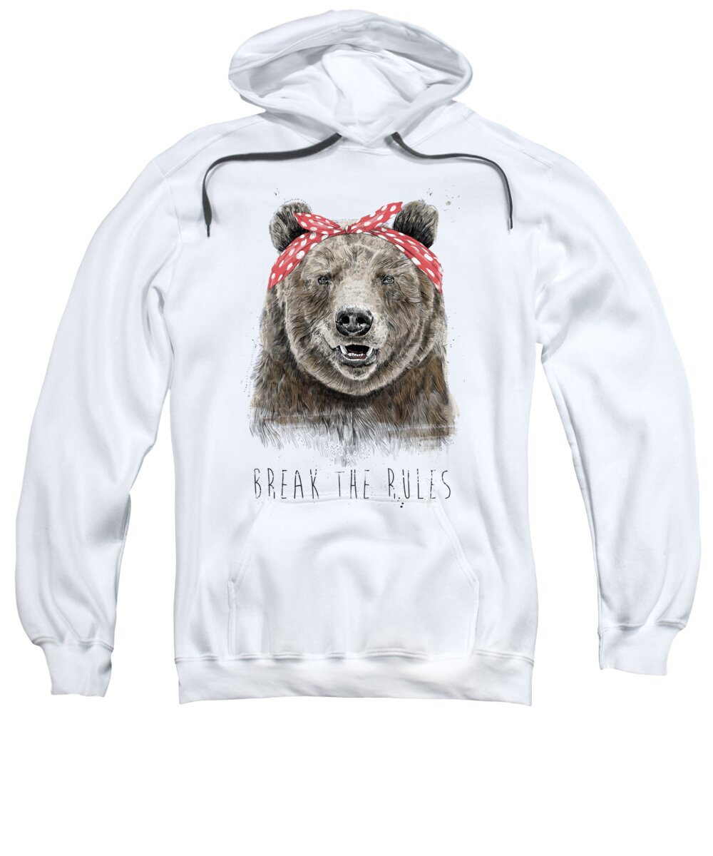 Bear Sweatshirt featuring the mixed media Break the rules by Balazs Solti