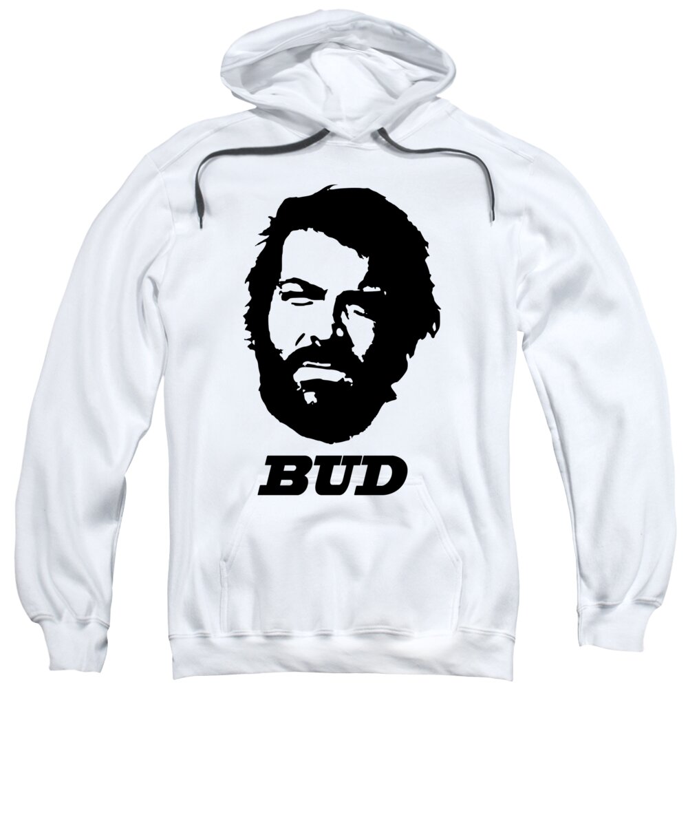 Bud Spencer Sweatshirt featuring the digital art Bud Spcencer Minimalistic Pop Art by Filip Schpindel