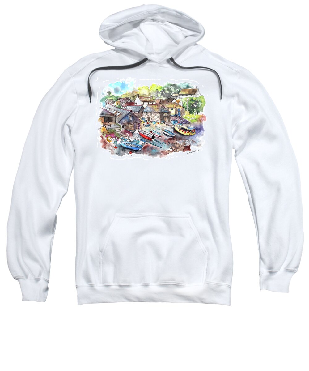 Travel Sweatshirt featuring the painting Cadgwith 06 by Miki De Goodaboom