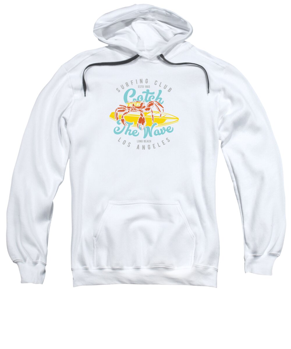 Surfing Sweatshirt featuring the digital art Catch The Wave by Johanna Hurmerinta