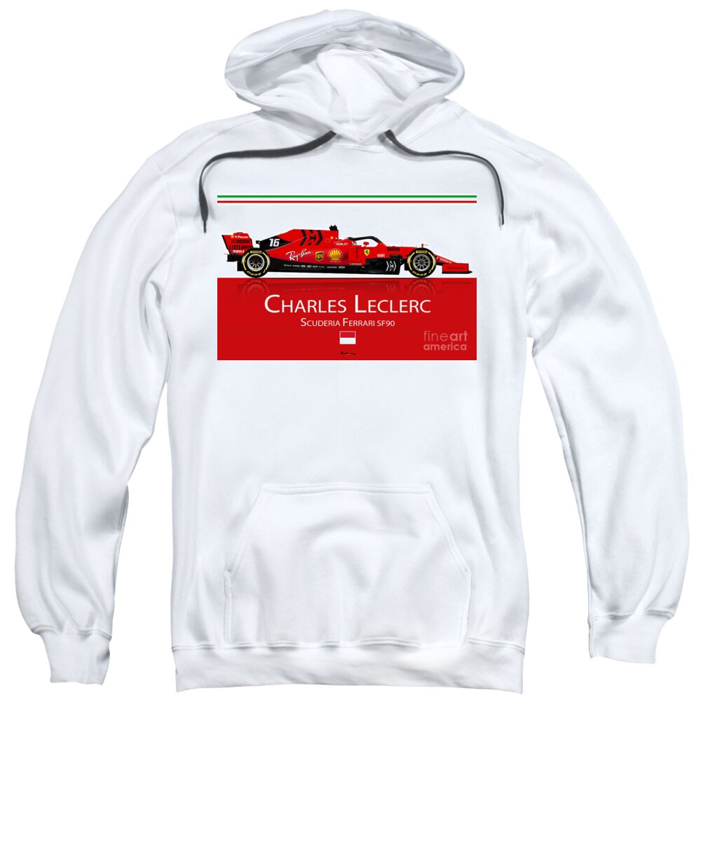 Charles Leclerc - Ferrari SF90 Adult Pull-Over Hoodie by Jeremy Owen -  Pixels