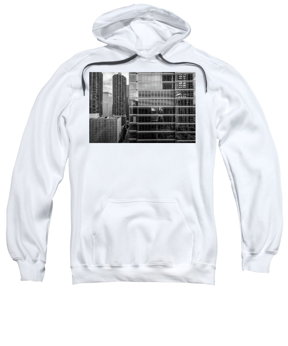 Architecture Sweatshirt featuring the photograph Chicago Window Layers by Lauri Novak