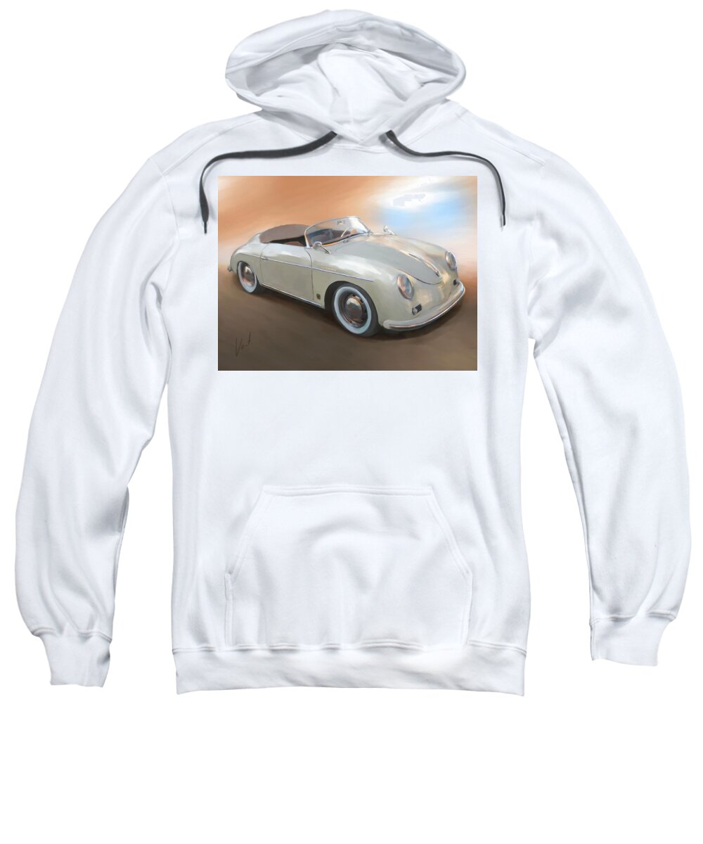 Classical Painting Sweatshirt featuring the painting Classic Porsche Speedster by Vart Studio