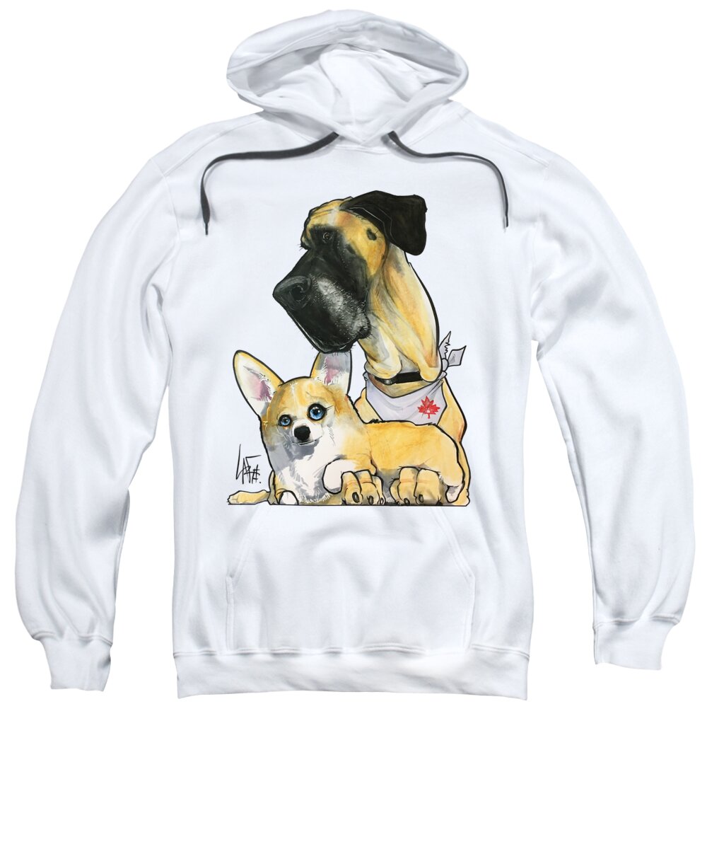 Coburn Sweatshirt featuring the drawing Coburn 4414 by Canine Caricatures By John LaFree
