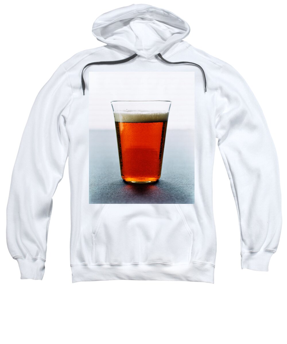 Food Sweatshirt featuring the photograph Cold Glass of Lager by Romulo Yanes