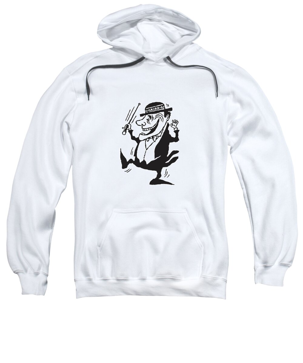 Activity Sweatshirt featuring the drawing Dancing Man with Baton by CSA Images
