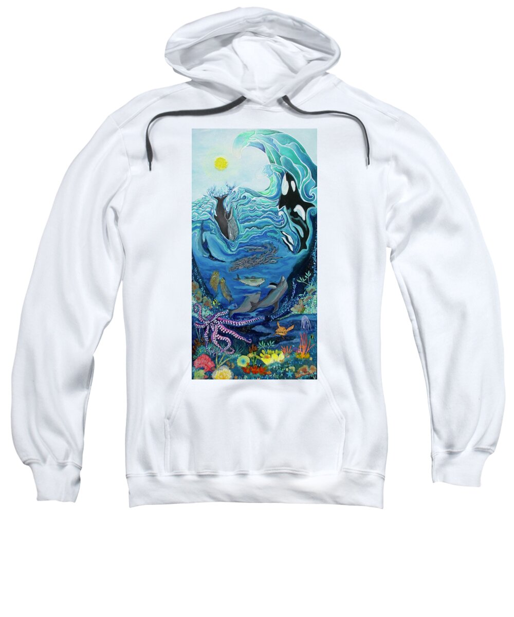 Ocean Sweatshirt featuring the painting Deep Sea Treasures by Patricia Arroyo