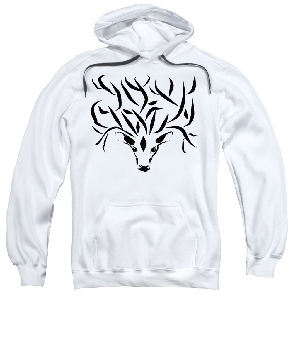 Deer Sweatshirt featuring the digital art Deer silhouette by Patricia Piotrak