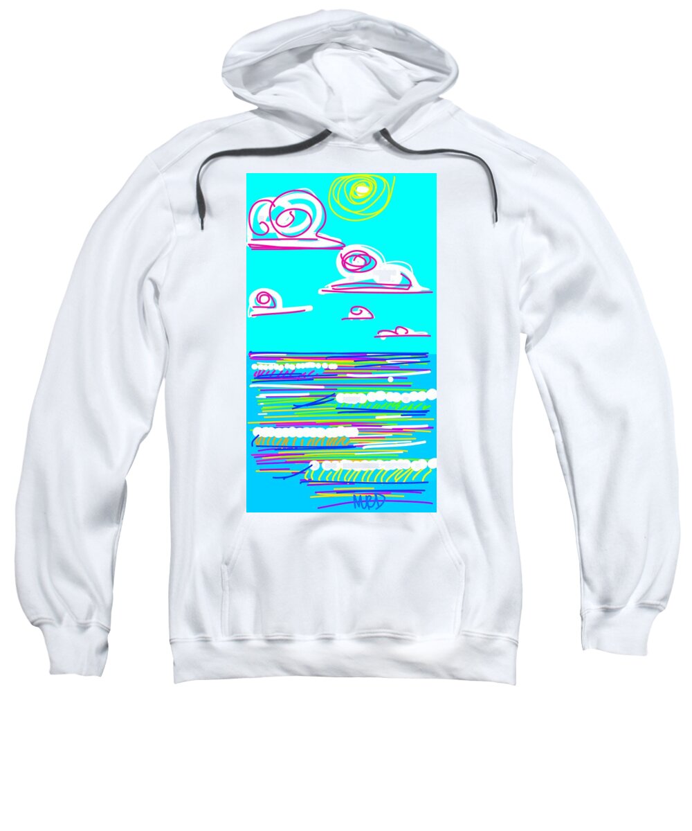 Ocean Sweatshirt featuring the digital art Diving Weather by Madeline Dillner