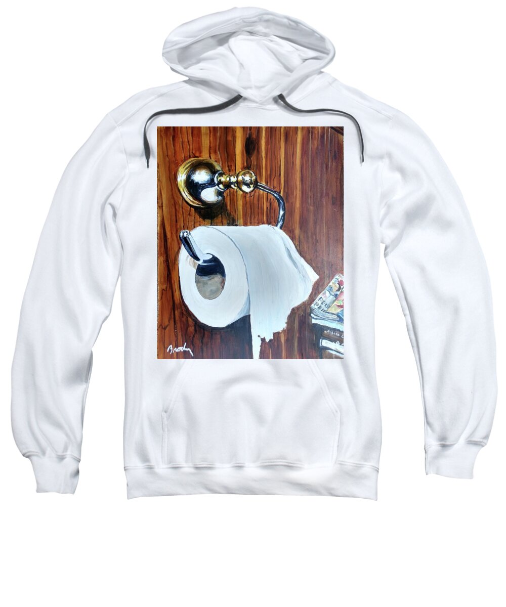 Toilet Paper Sweatshirt featuring the painting Duchamp's Paperwork by William Brody