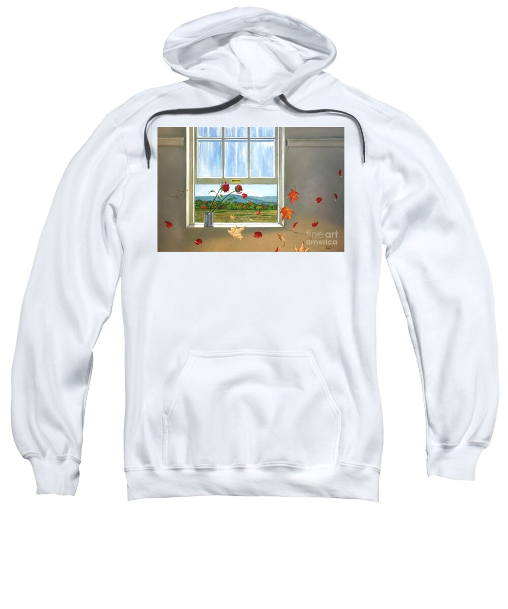 Rose Sweatshirt featuring the painting Early Autumn Breeze by Christopher Shellhammer