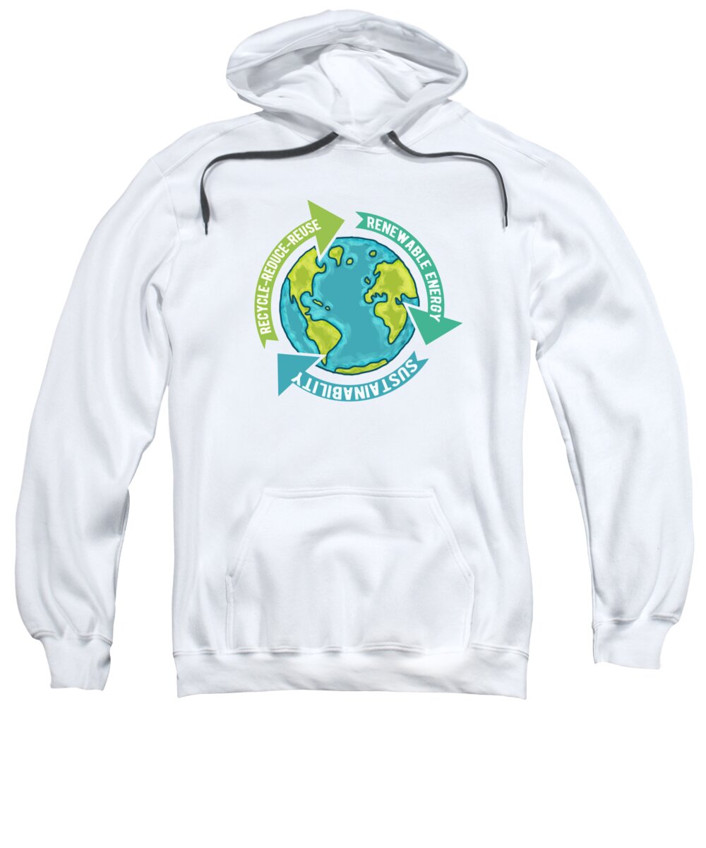 Earth Sustainability Sweatshirt featuring the digital art Earth Sustainability by Laura Ostrowski