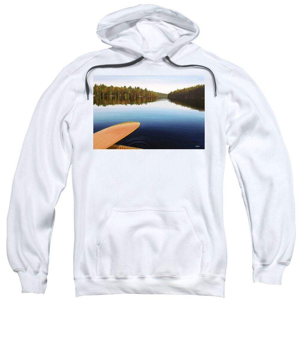 Canoe Sweatshirt featuring the painting Emotional Rescue by Kenneth M Kirsch