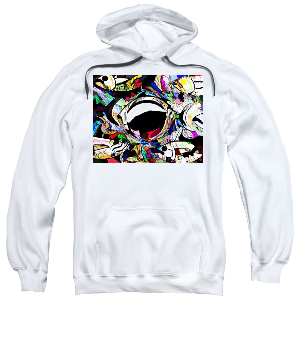 Modern Abstract Art Sweatshirt featuring the painting Fancy Fish Swimming By 1of2 by Joan Stratton