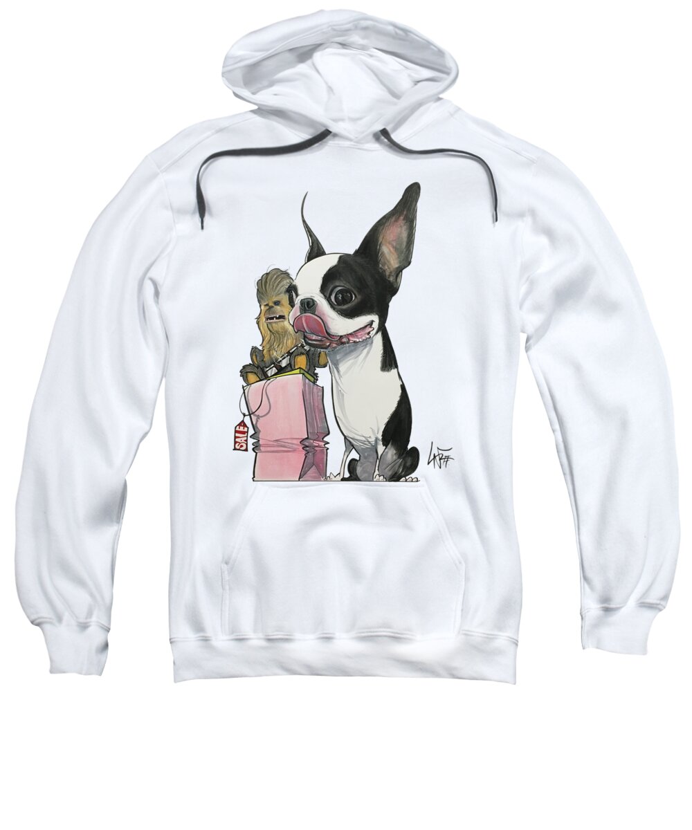 Finley Sweatshirt featuring the drawing Finley 5141 by Canine Caricatures By John LaFree