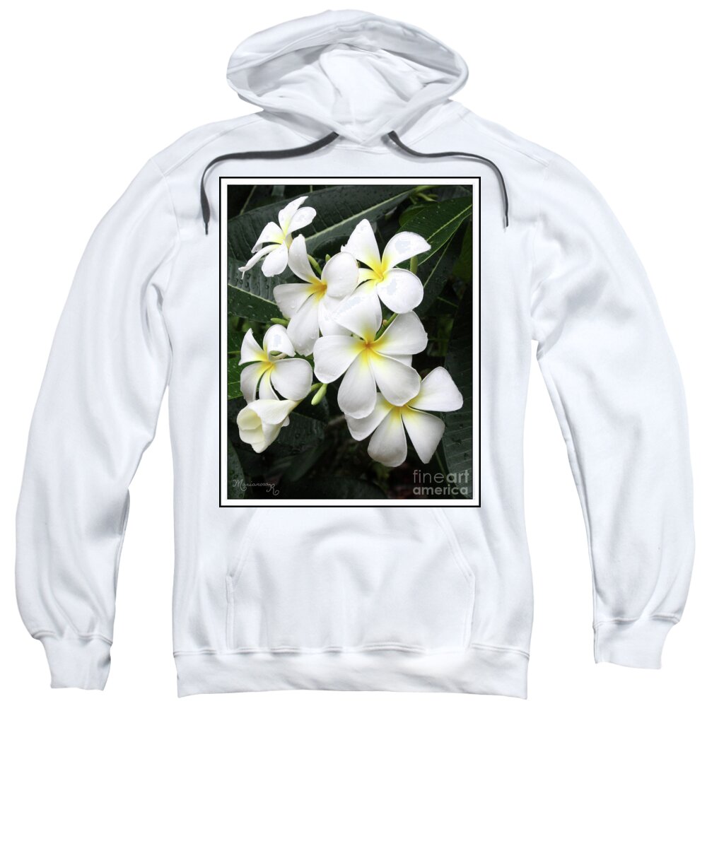 Flora Sweatshirt featuring the photograph Fragrant White Plumeria by Mariarosa Rockefeller