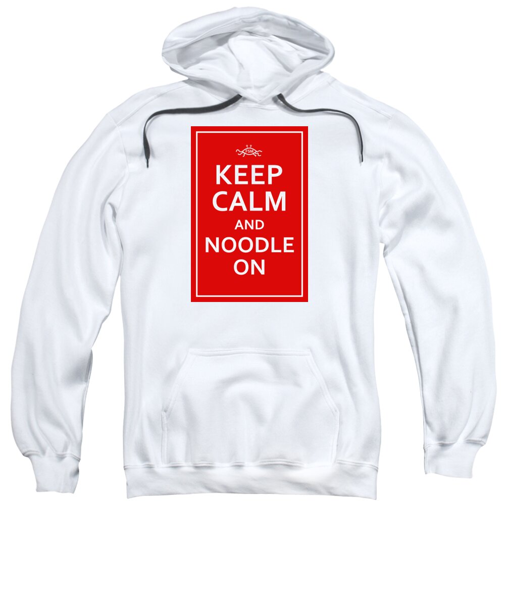 Richard Reeve Sweatshirt featuring the digital art FSM - Keep Calm and Noodle On by Richard Reeve