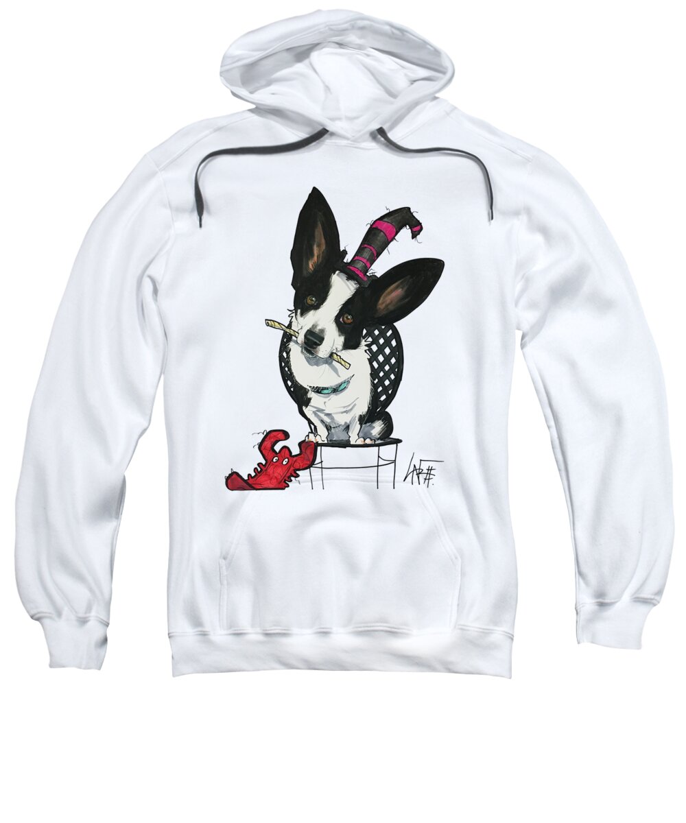 Garza 4551 Sweatshirt featuring the drawing Garza 4551 by Canine Caricatures By John LaFree
