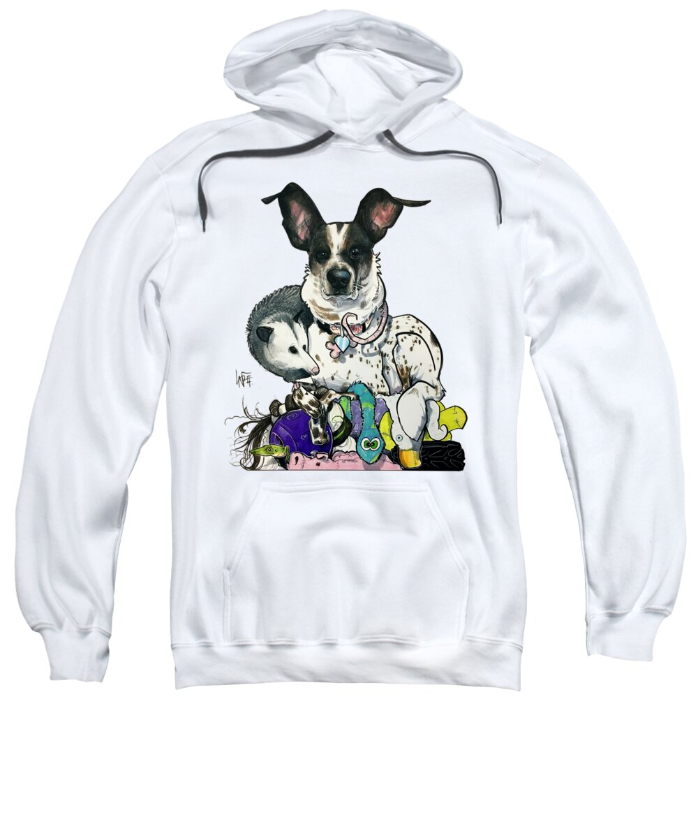 Guzman Sweatshirt featuring the drawing Guzman 5168 by Canine Caricatures By John LaFree