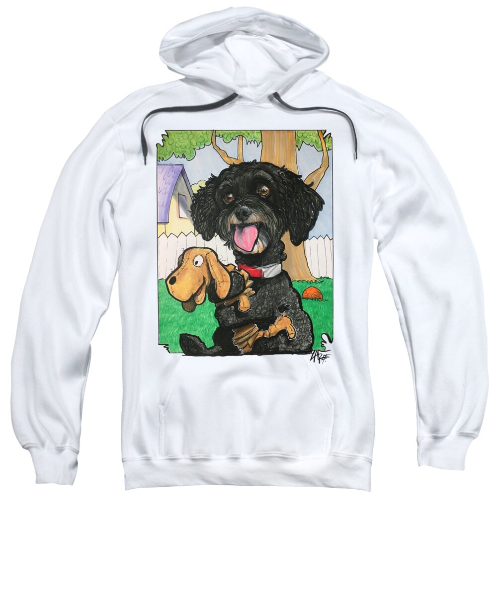 Hunt Sweatshirt featuring the drawing Hunt 4806 by Canine Caricatures By John LaFree