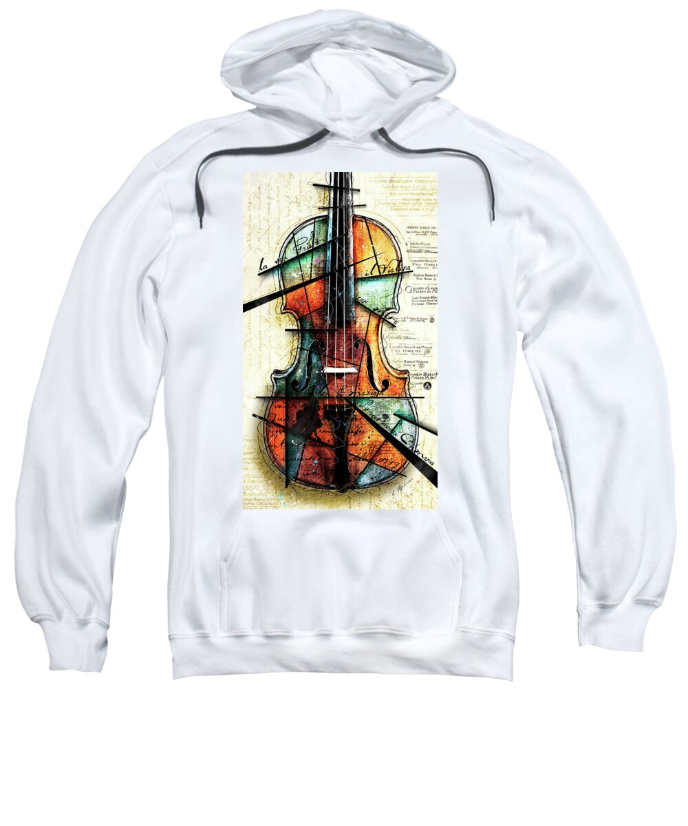 Violin Art Sweatshirt featuring the digital art Il Cuore Di Cremona by Gary Bodnar