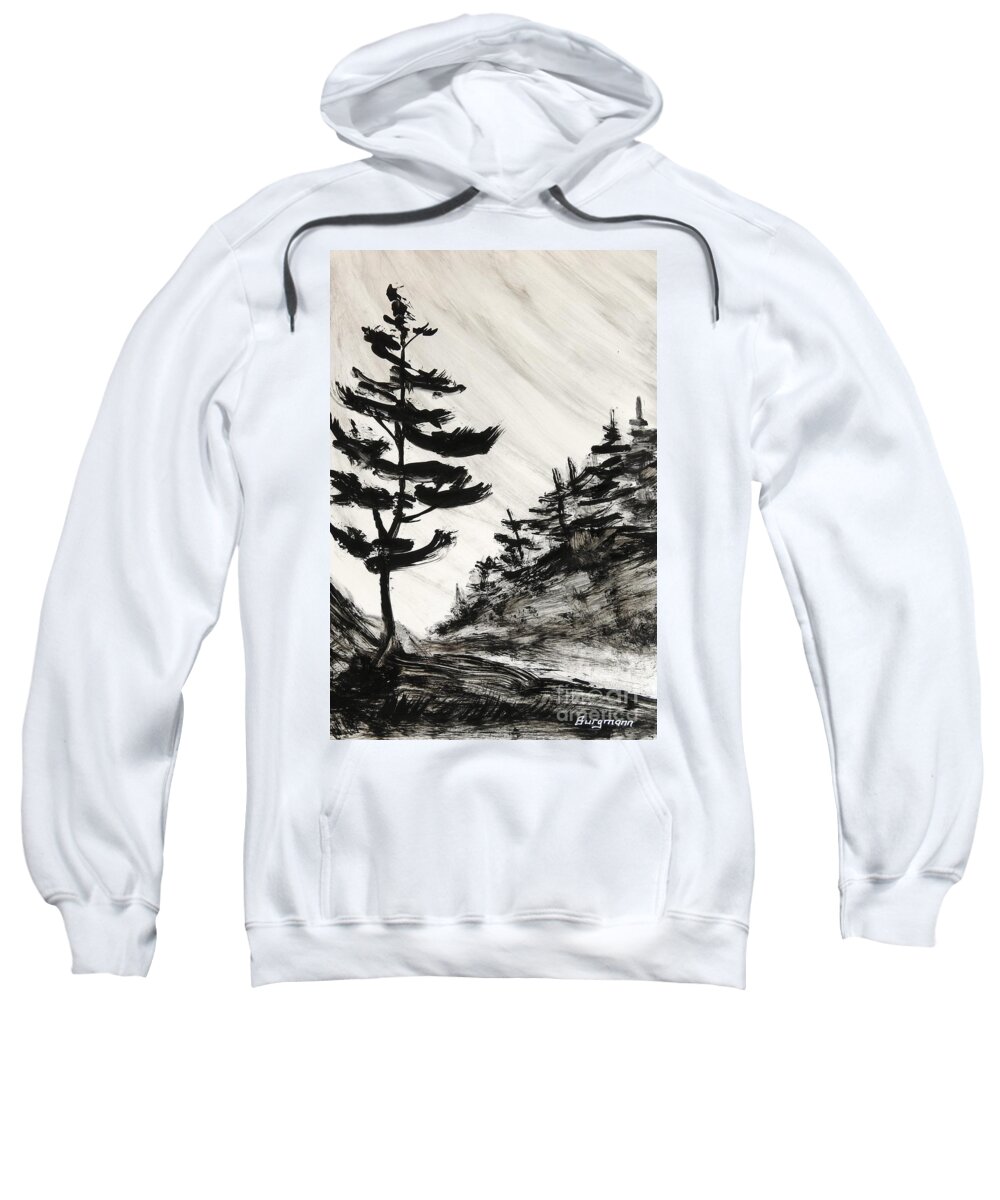India Ink Sweatshirt featuring the painting Ink Prochade 9 by Petra Burgmann
