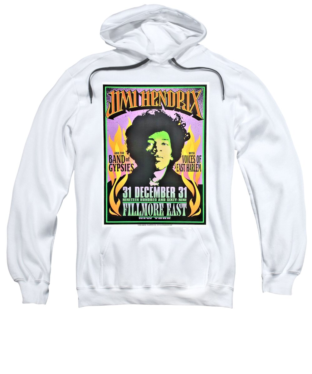 Jimi Hendrix Sweatshirt featuring the photograph Jimi Hendrix At The Fillmore East by Rob Hans