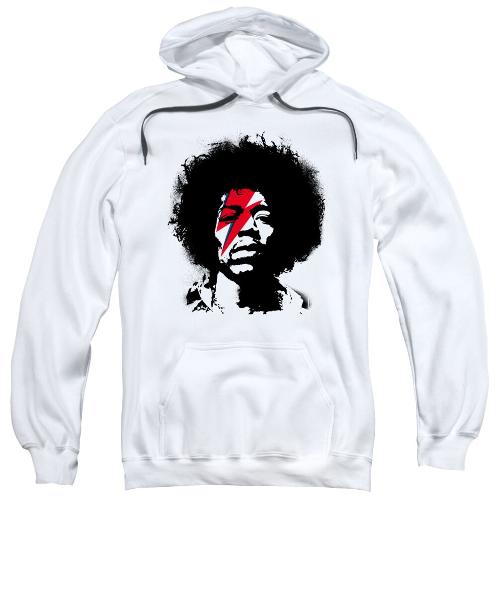 Jimi Hendrix Sweatshirt featuring the painting Jimi x ziggy stardust by Art Popop