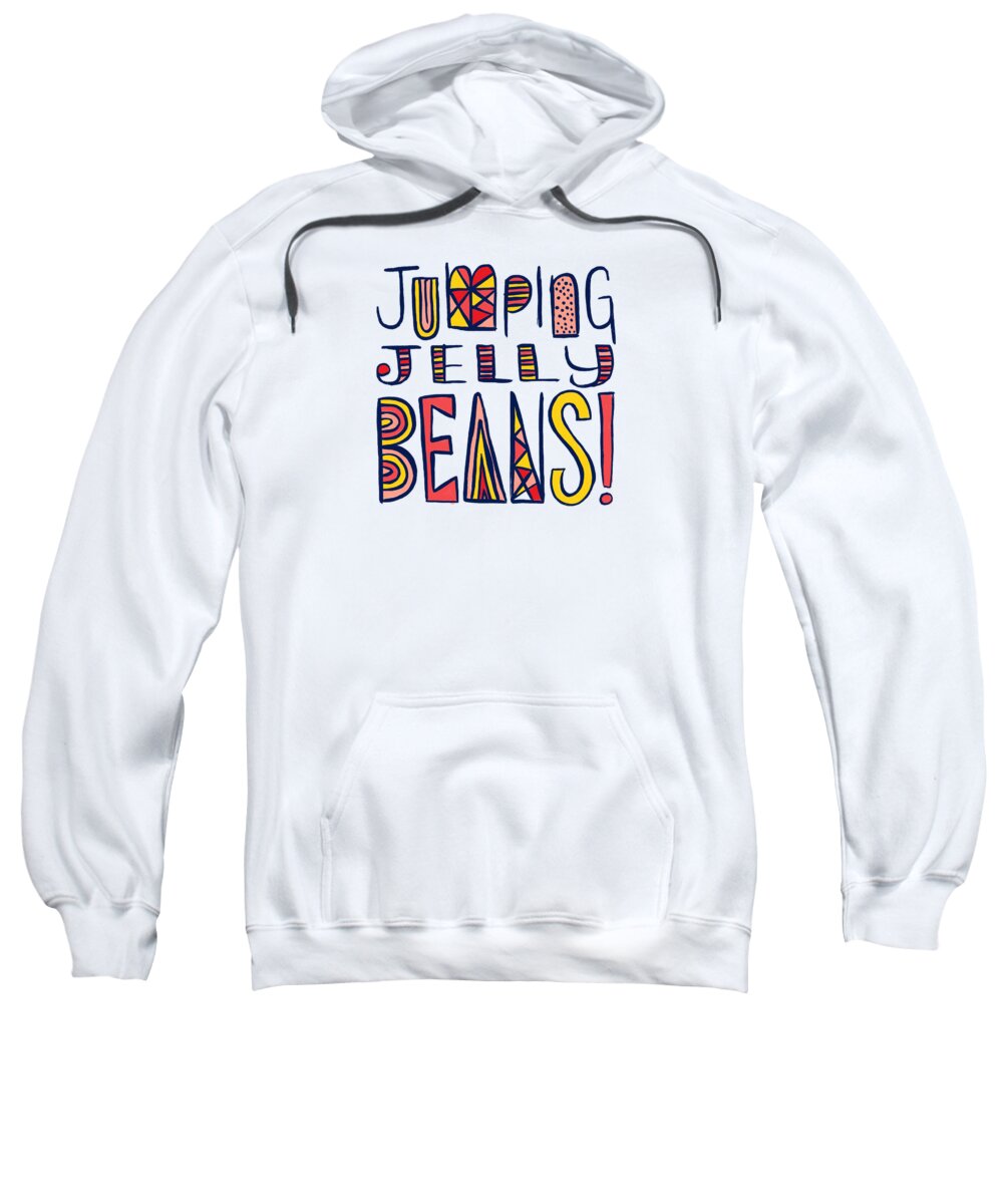 Jumping Jelly Beans Sweatshirt featuring the painting Jumping Jelly Beans by Jen Montgomery