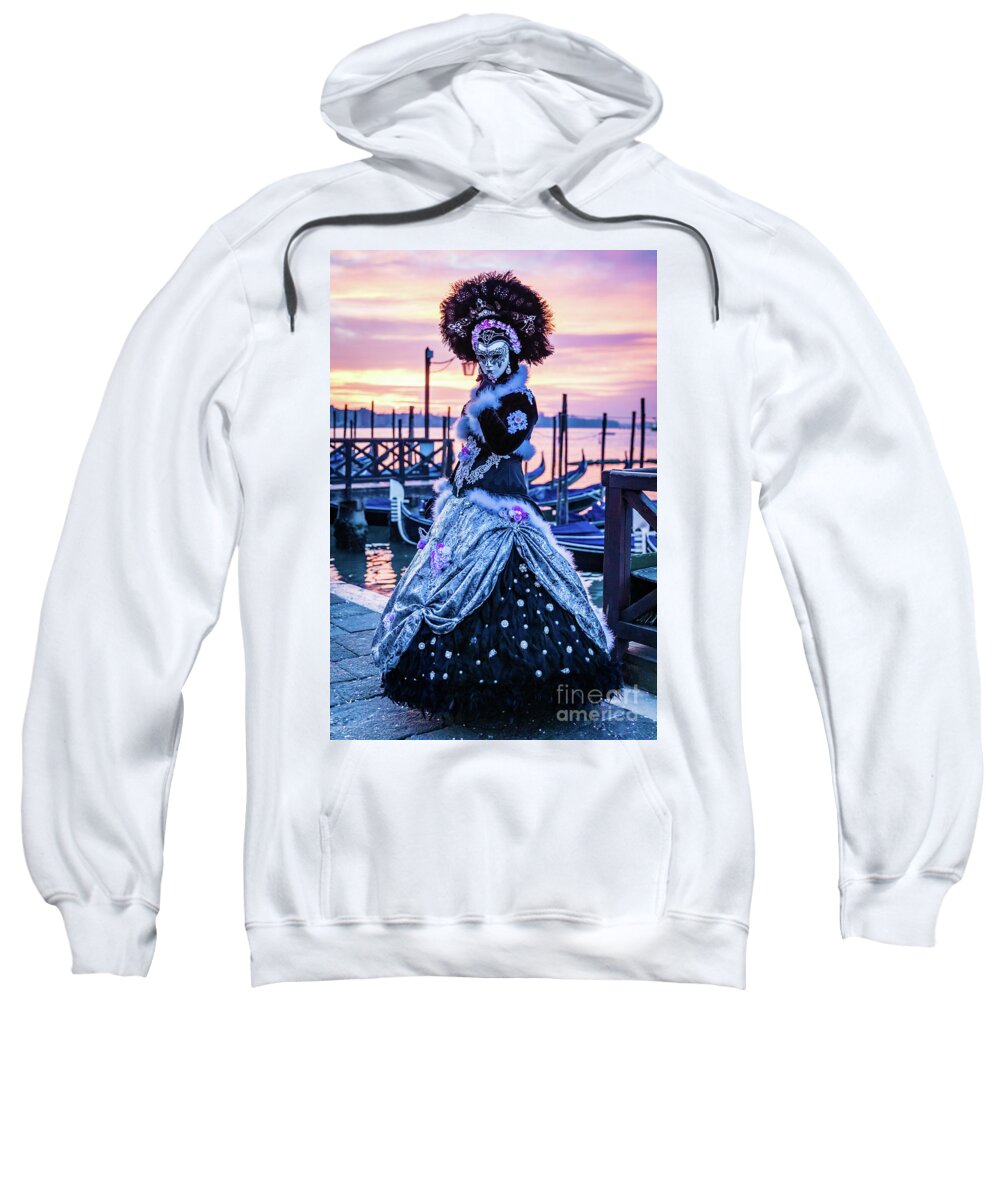 Carnival Sweatshirt featuring the photograph Lady in black by Lyl Dil Creations