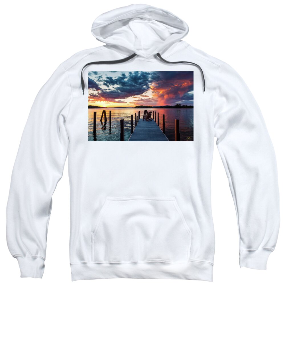 Lake Winnipesaukee Sweatshirt featuring the photograph Late Summer Storm. by Jeff Sinon