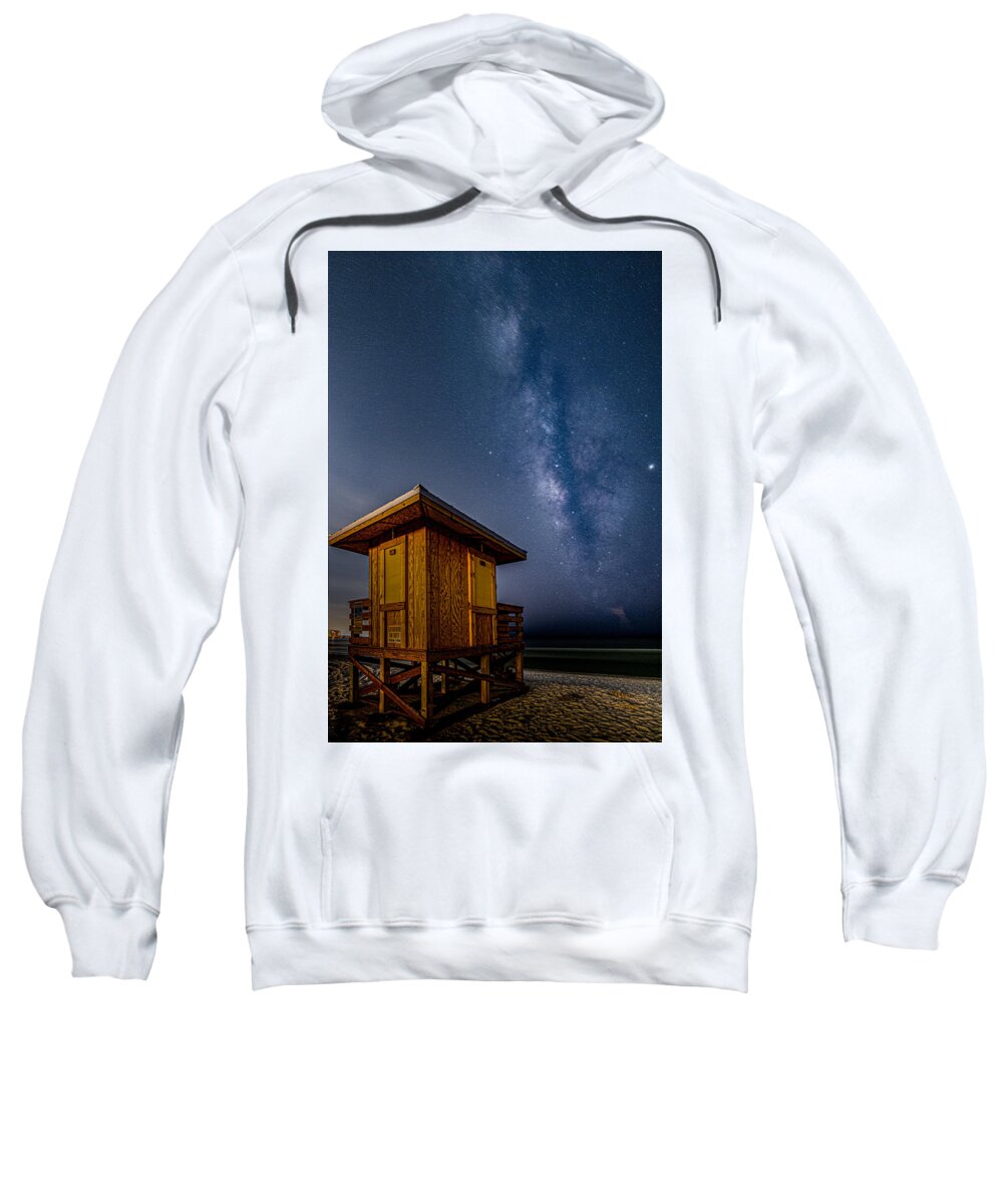 Milky Way Sweatshirt featuring the photograph Lido Beach Milky Way by Rod Best