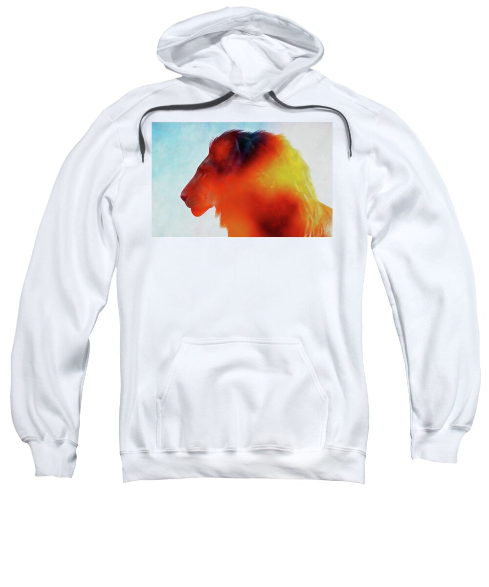 Lion King Sweatshirt featuring the painting Lion King - 16 by AM FineArtPrints