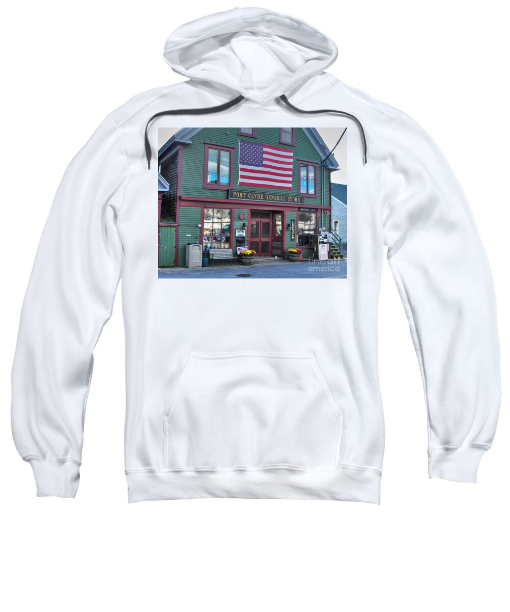 Flag Sweatshirt featuring the photograph Lobster at the Port Clyde General Store by Steve Brown