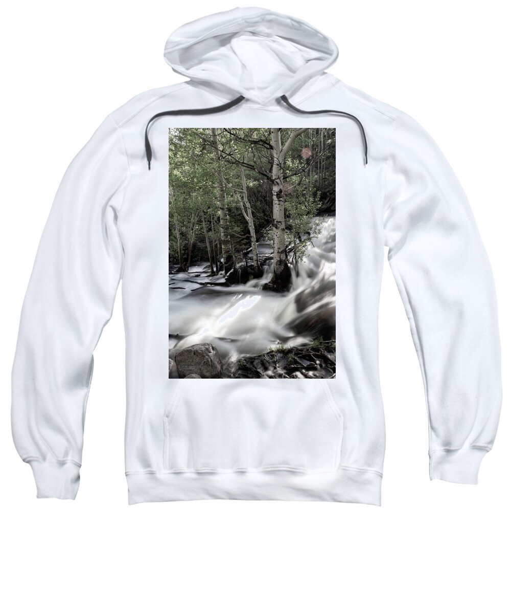Rmnp Sweatshirt featuring the photograph Long Exposure Shot of a Mountain Stream by Kyle Lee