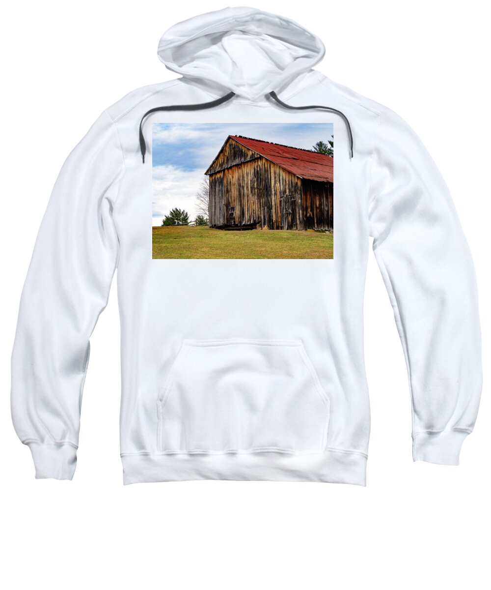 West Virginia Sweatshirt featuring the photograph Lost Creek Barn Red Roof I by Marianne Campolongo