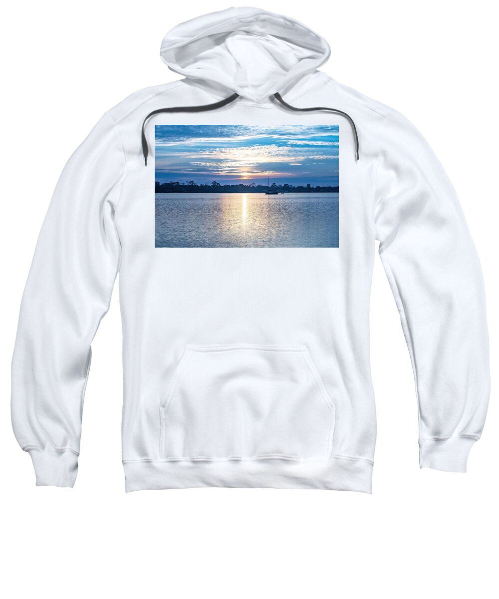 River Sweatshirt featuring the photograph Morning on the River by Mary Ann Artz