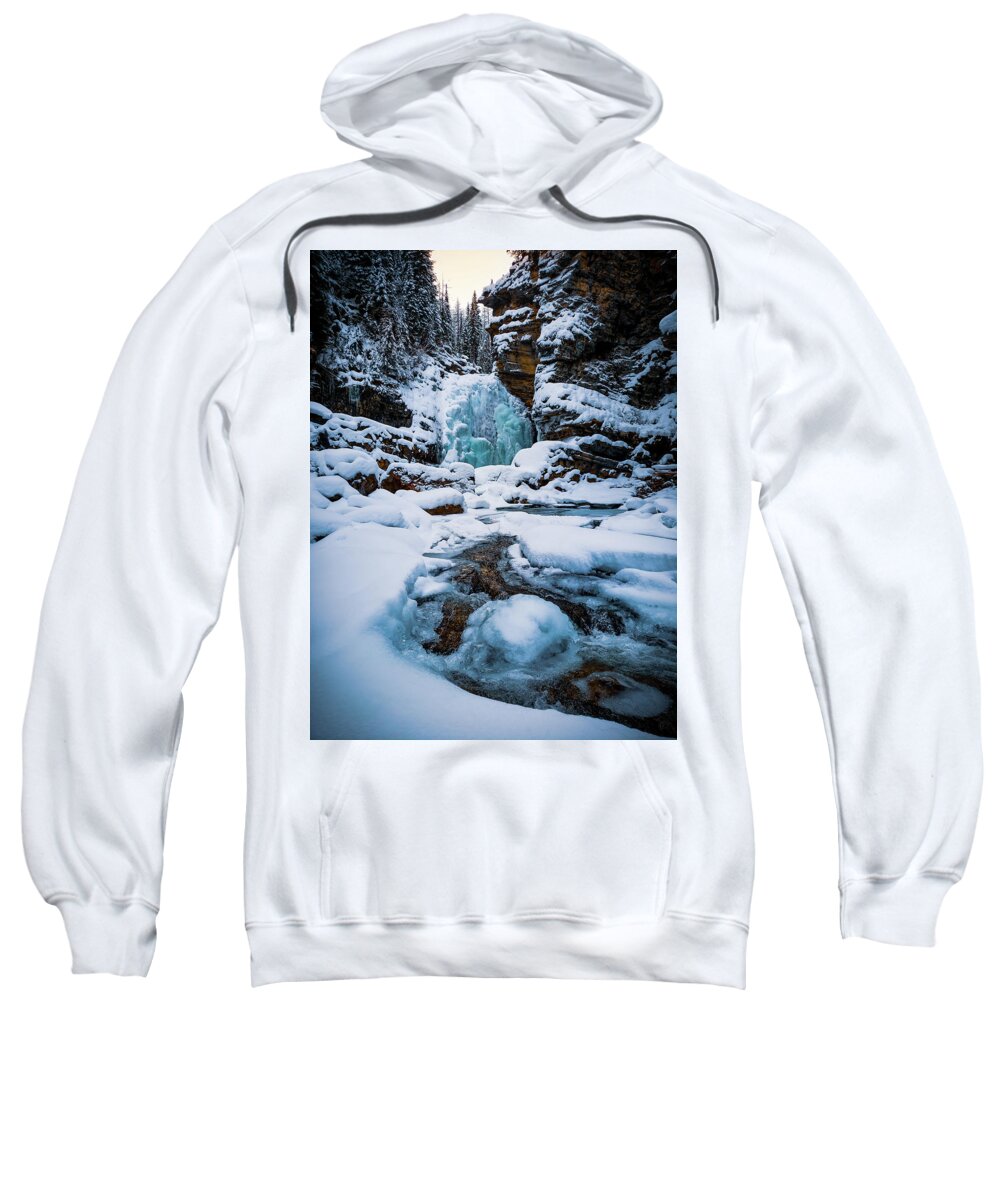 Canada Sweatshirt featuring the photograph Moyie Falls In Winter by Thomas Nay
