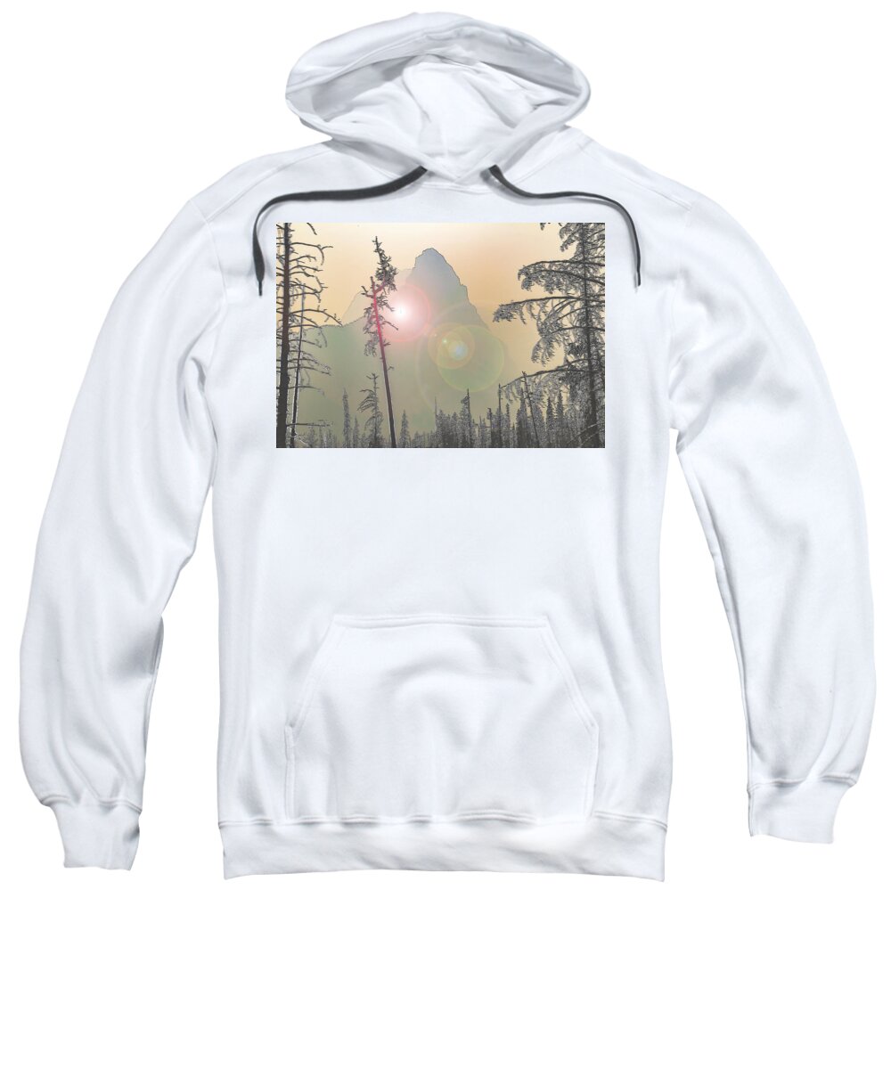 Glacier National Park Sweatshirt featuring the photograph Mysterious Mountain by Roslyn Wilkins