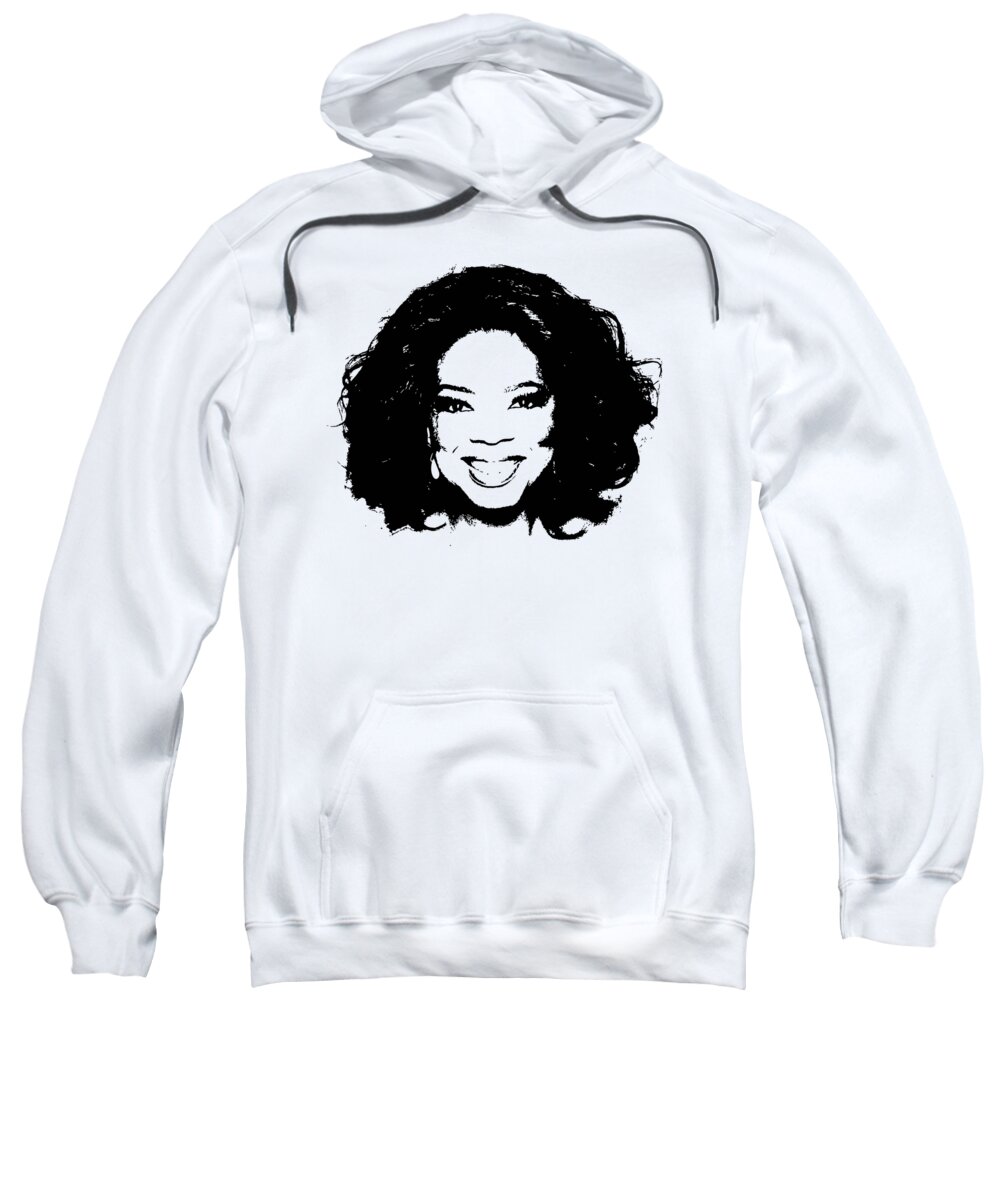 Oprah Sweatshirt featuring the digital art Oprah Minimalistic Pop Art by Filip Schpindel