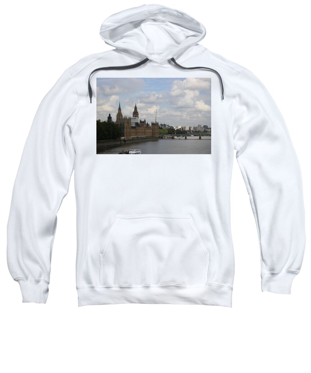 London Sweatshirt featuring the photograph Parliament from the Thames by Laura Smith