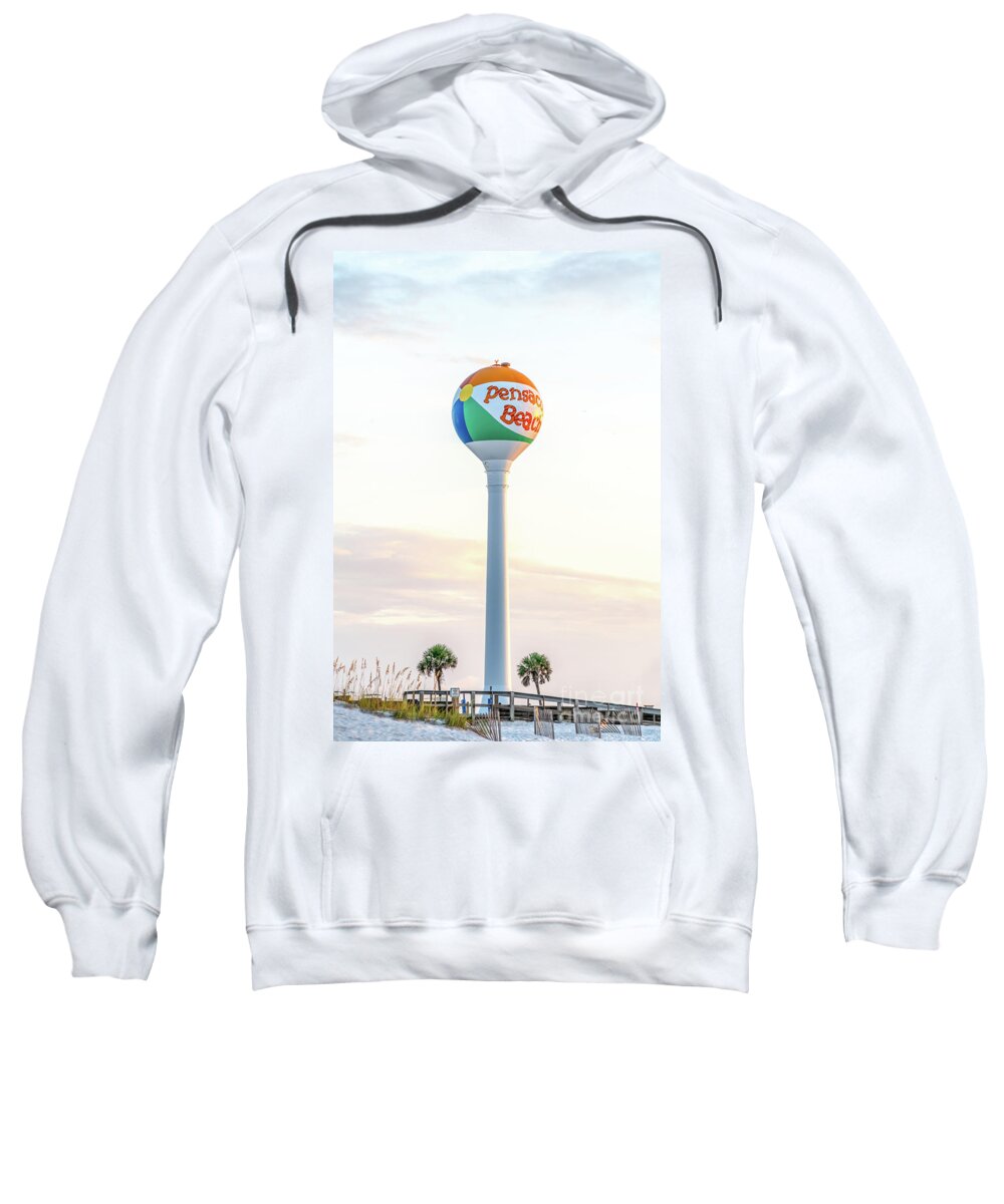 America Sweatshirt featuring the photograph Pensacola Florida Beach Ball Water Tower Photo by Paul Velgos
