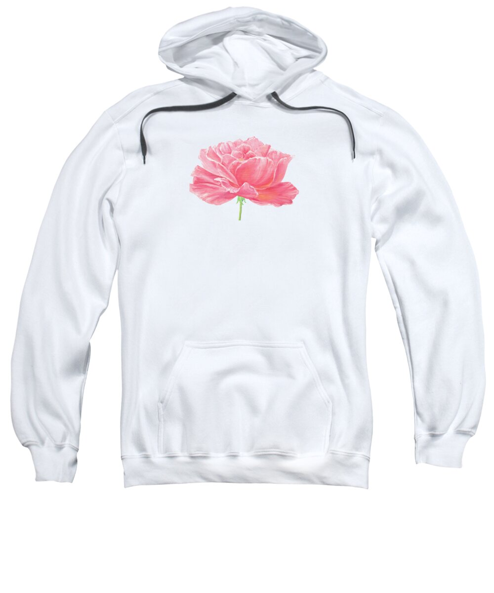 Rose Sweatshirt featuring the painting Pink Rose by Elizabeth Lock