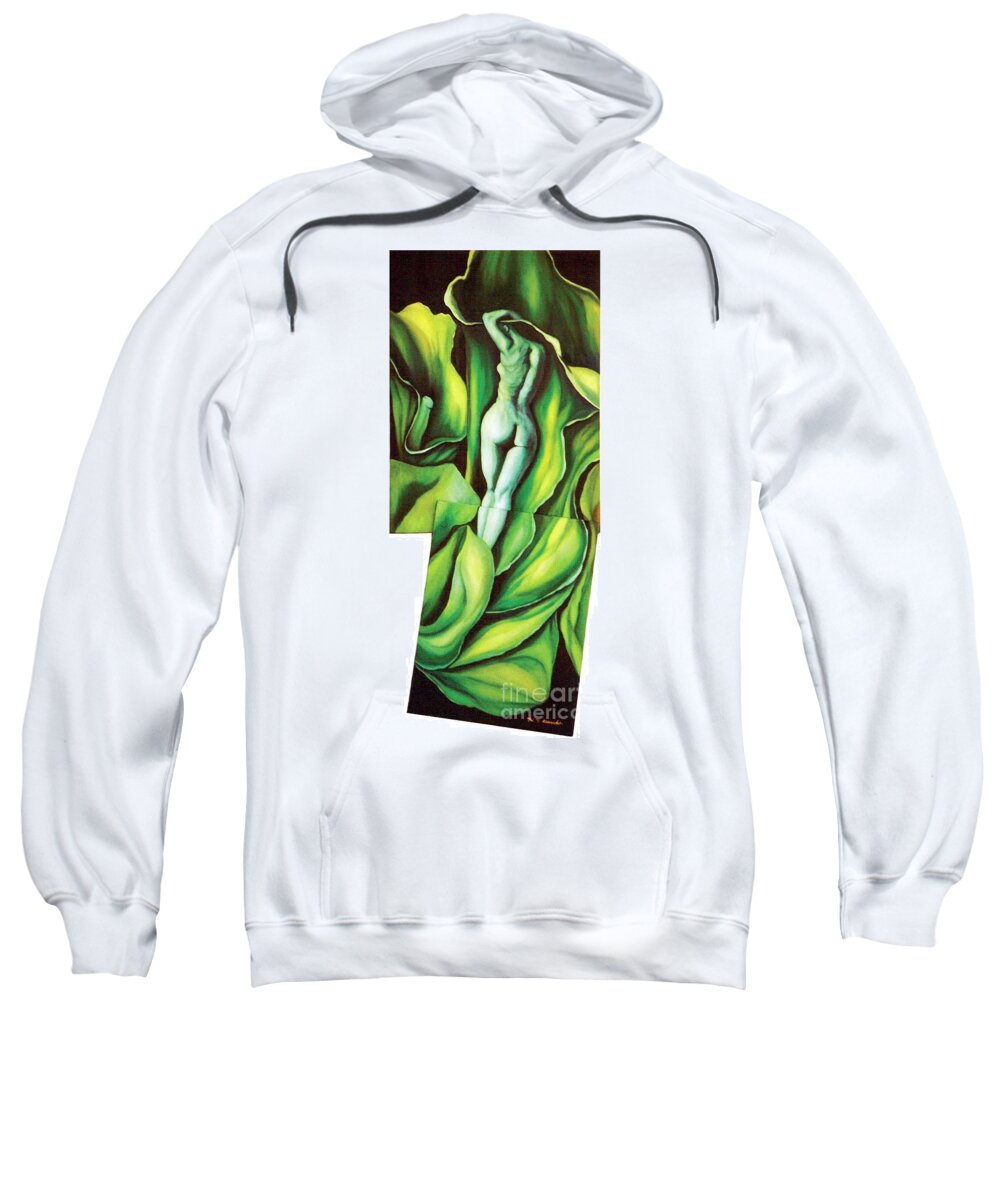 Surrealism Sweatshirt featuring the painting Pollination by Fei A