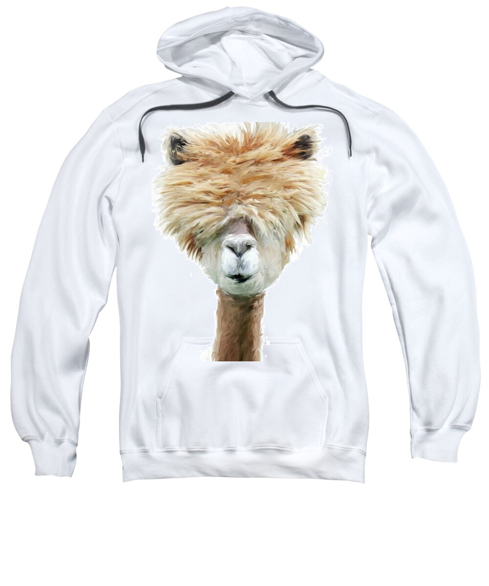 Llamas Sweatshirt featuring the mixed media Read what eye chart by Brenda Leedy