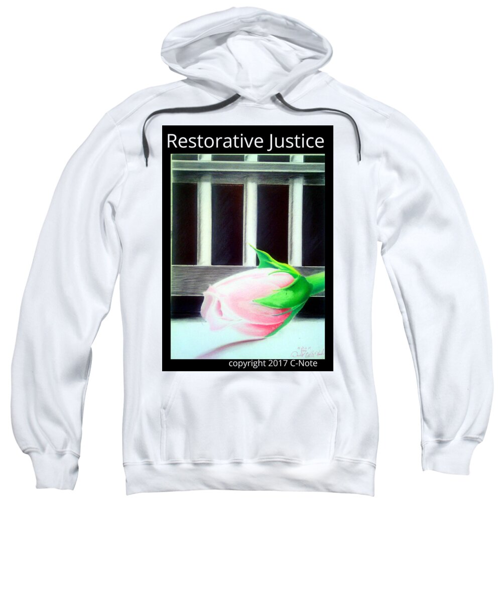 Black Art Sweatshirt featuring the drawing Restorative Justice by Donald C-Note Hooker