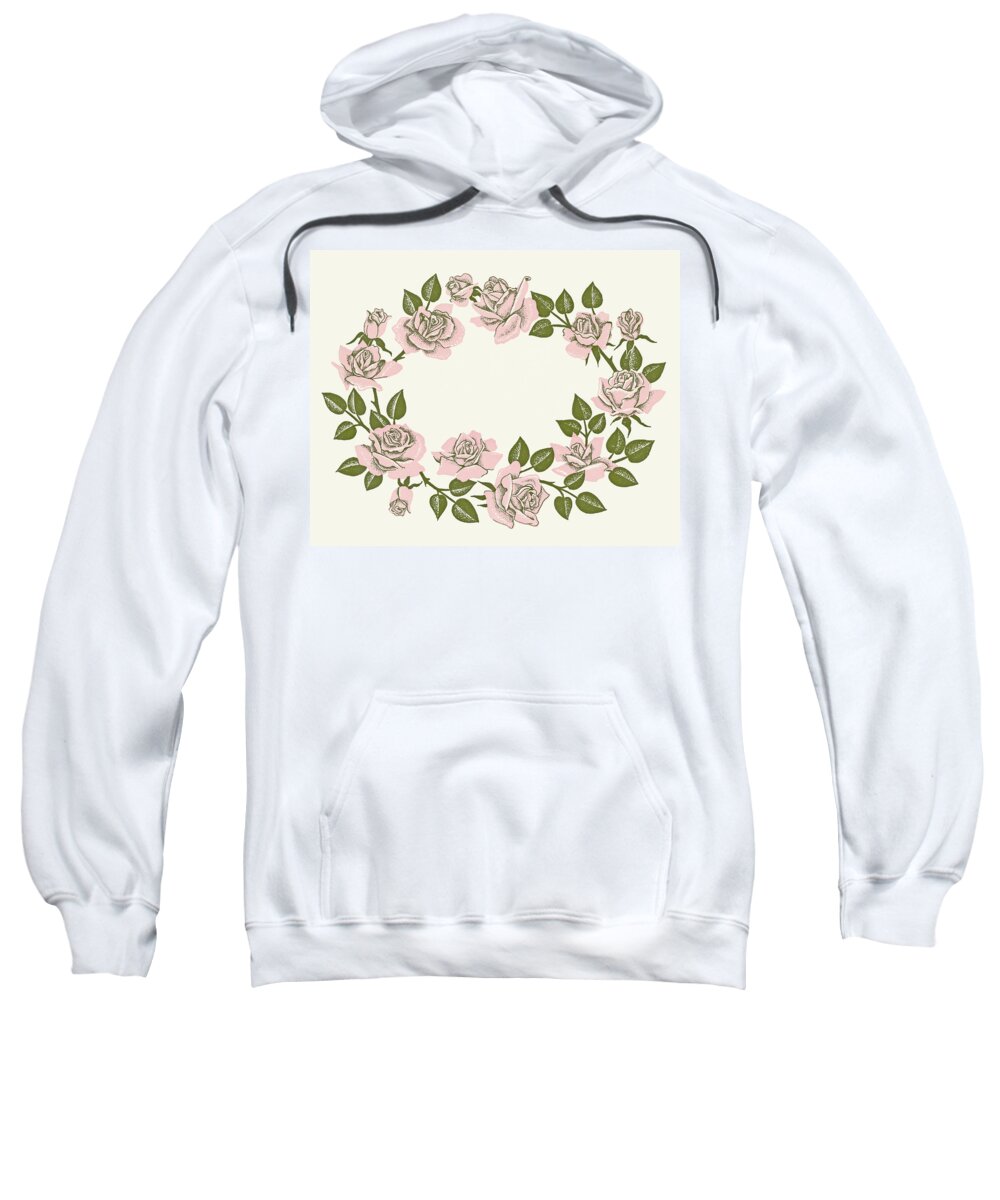Bloom Sweatshirt featuring the drawing Ring of Roses by CSA Images