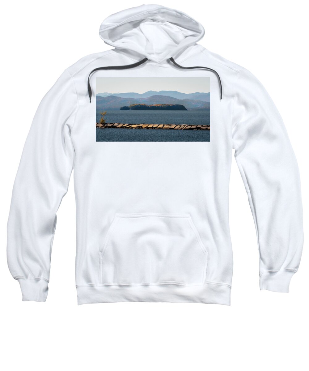 Water Sweatshirt featuring the photograph Rocks at Lake Champlain by Rob Smith's